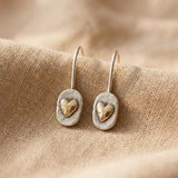 Vintage Herz-Ohrringe in Silber und Gold