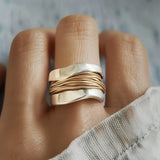 Silber-Gold-Faden-Ring