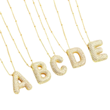 Blasenbuchstaben Initial-Halskette | Gold
