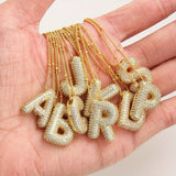Blasenbuchstaben Initial-Halskette Set | Gold
