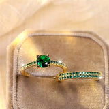 Serena Smaragd-Duo-Ring Gold-Set