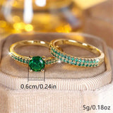 Serena Smaragd-Duo-Ring Gold-Set