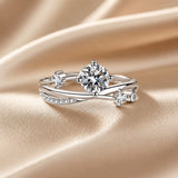 White Gold Zirconia Starry Sky Ring