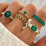 Zarina exquisites Smaragd-Ring-Set | Gold