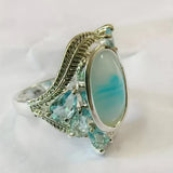 Vintage Ring mit Türkis und Opal