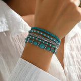 Türkis Boho-Perlen-Armband-Set
