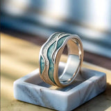 Türkis Seasilver Wellen-Ring