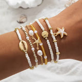 Küsten Gold- & Perlen-Armband 6er-Set