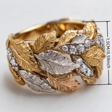 Einzigartiger Blatt- & Zirkonia-Ring