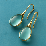 Kristall-Ohrhänger in Gold und Silber