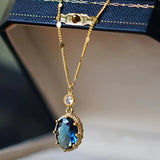 Saphirblaue Gold-Halskette