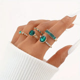 Zarina exquisites Smaragd-Ring-Set | Gold