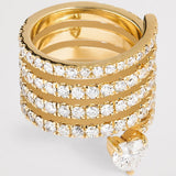 Antiker Gold-Zirkonia Herz-Wickelring