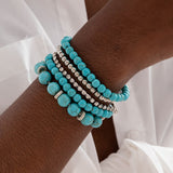 Großes Türkis-Perlen-Armband 5er-Set