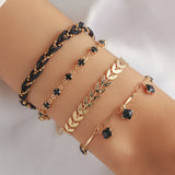 Zeitloses schwarzes Zirkonia-Armband-Set