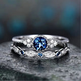 Saphir-Ring-Set | Gold