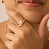 Gewellter Versprechensring | Gold