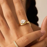 Gewellter Versprechensring | Gold