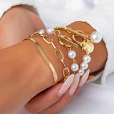 Luxuriöses geschichtetes Perlen-Armband-Set