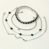Grünes Edelstein-Armband-Set