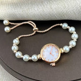Klassische Perlen-Armbanduhr