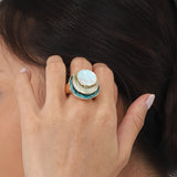 Boho dreilagiger Emaille-Ring