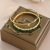Grünes Edelstein-Armband-Set