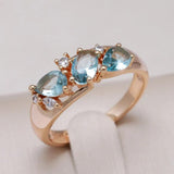 Eleganter blauer Vintage Zirkonia-Ring in Gold