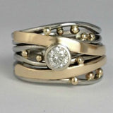 Royal - Vintage Goldring mit eingelegtem Zirkonia