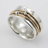 Shine - Vintage mehrlagiger Gold-Silber-Ring