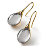 Kristall-Ohrhänger in Gold und Silber