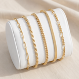 Gold Multi-Ketten-Armband-Set - Layering-Stack