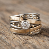 Royal - Vintage Gold Inlaid Zirconia Ring