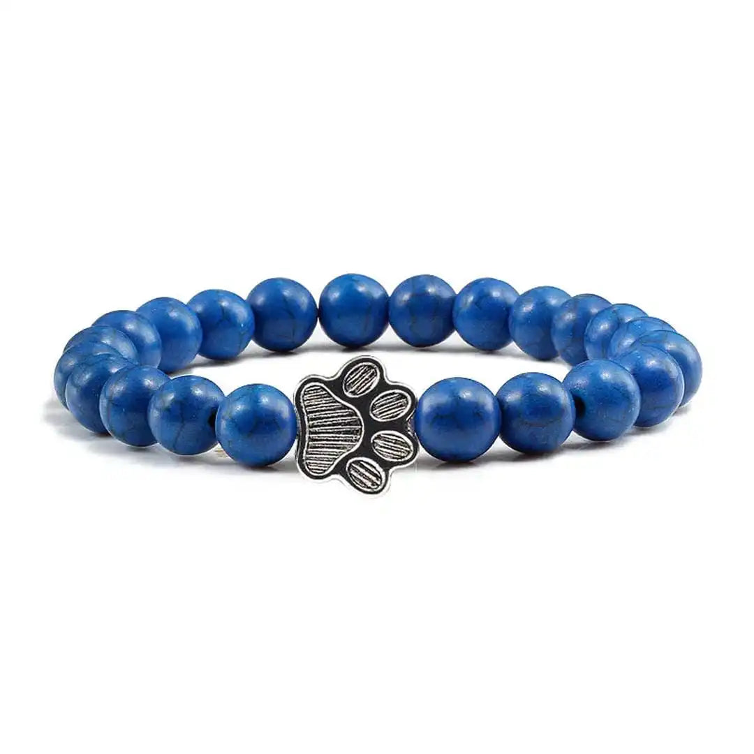 Perlen-Pfoten-Armband im Naturstein-Design
