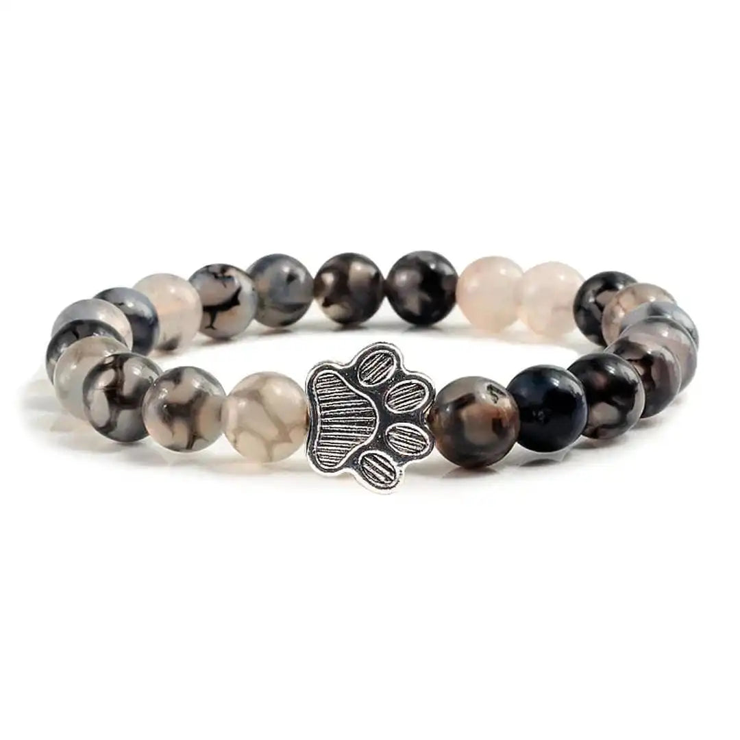 Perlen-Pfoten-Armband im Naturstein-Design