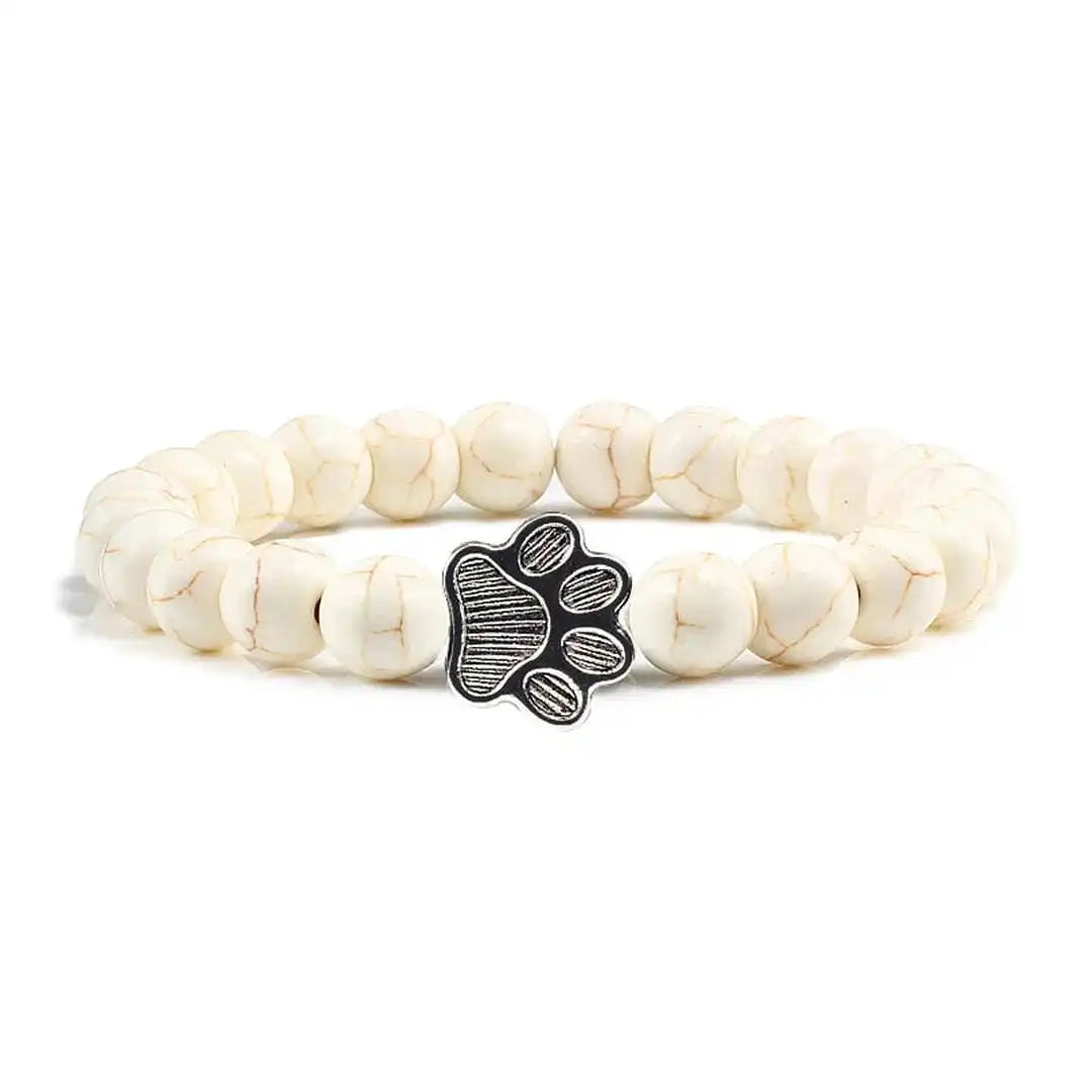 Perlen-Pfoten-Armband im Naturstein-Design