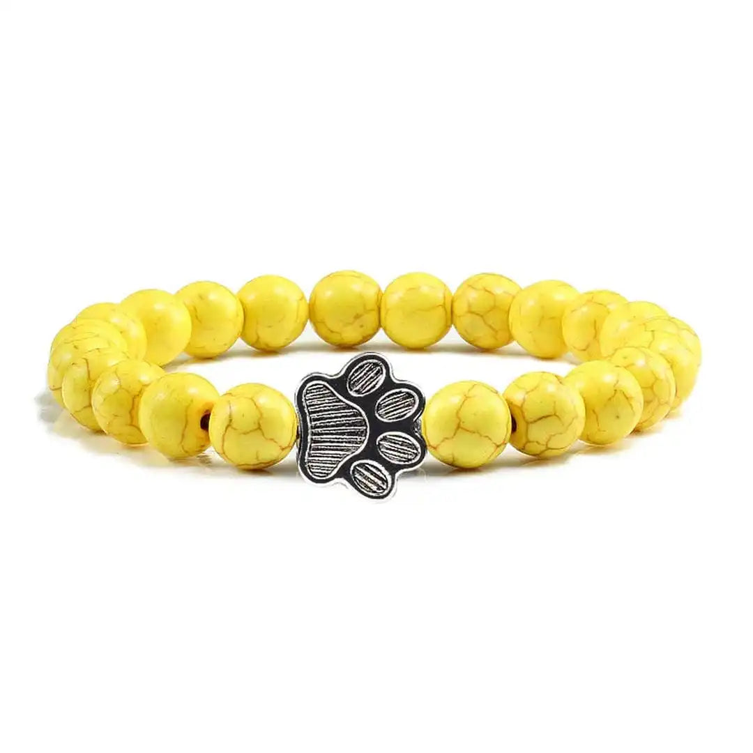 Perlen-Pfoten-Armband im Naturstein-Design
