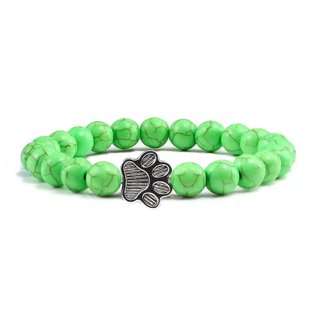 Perlen-Pfoten-Armband im Naturstein-Design