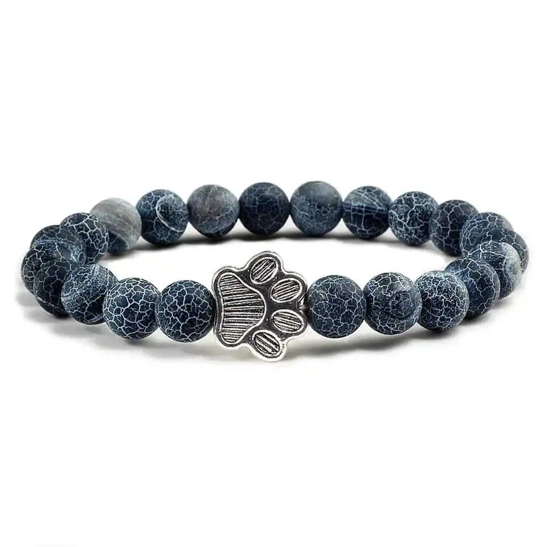 Perlen-Pfoten-Armband im Naturstein-Design