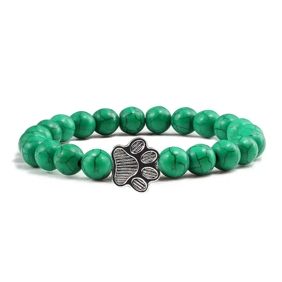 Perlen-Pfoten-Armband im Naturstein-Design