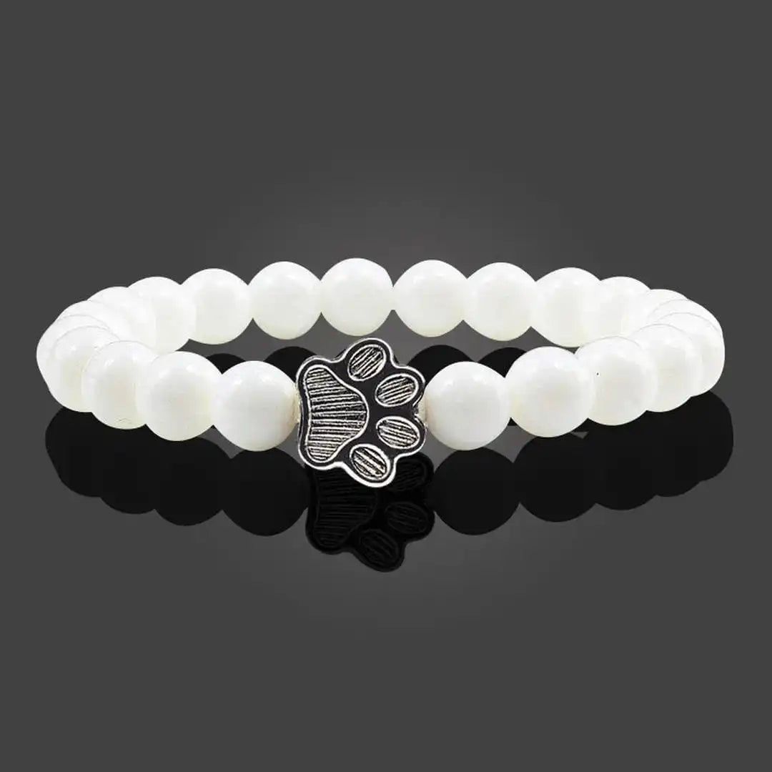 Perlen-Pfoten-Armband im Naturstein-Design