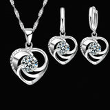 Herz-Set aus Sterlingsilber mit Kette und Ohrringen