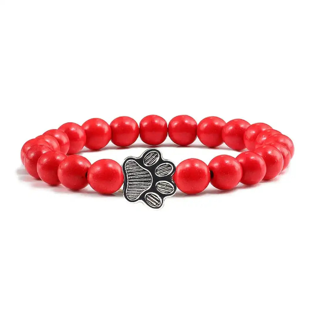 Perlen-Pfoten-Armband im Naturstein-Design