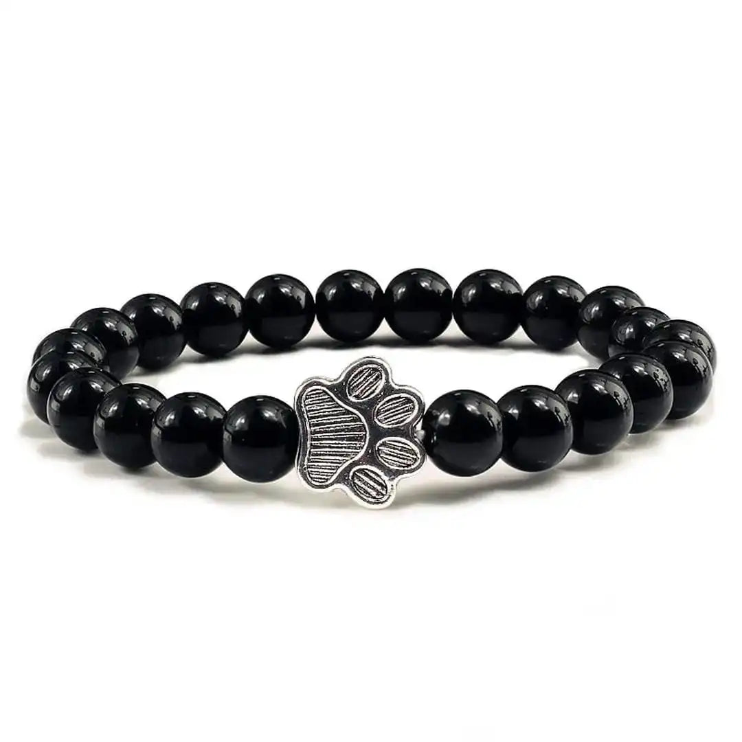 Perlen-Pfoten-Armband im Naturstein-Design