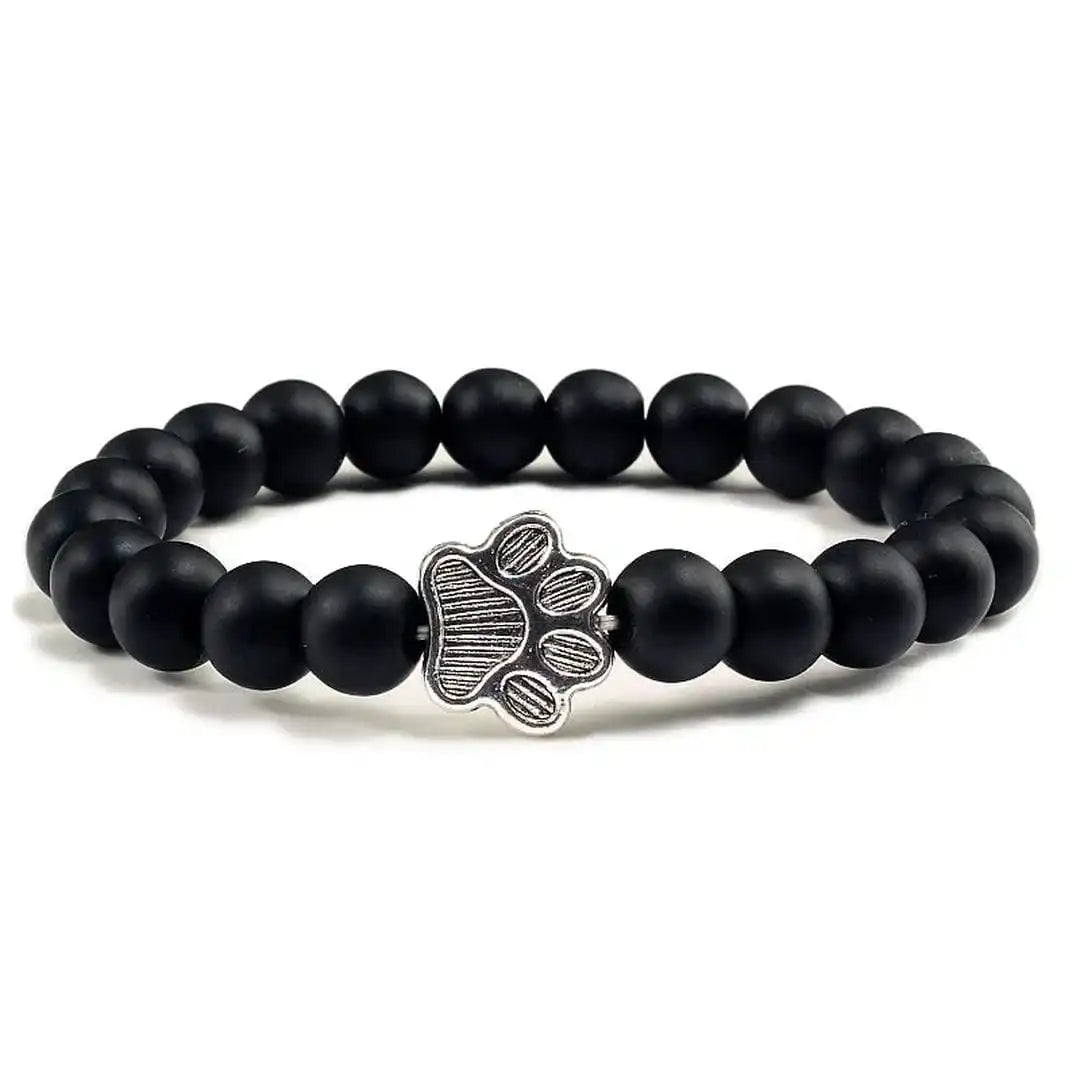 Perlen-Pfoten-Armband im Naturstein-Design