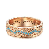 Vintage Roségold Türkis-Ring