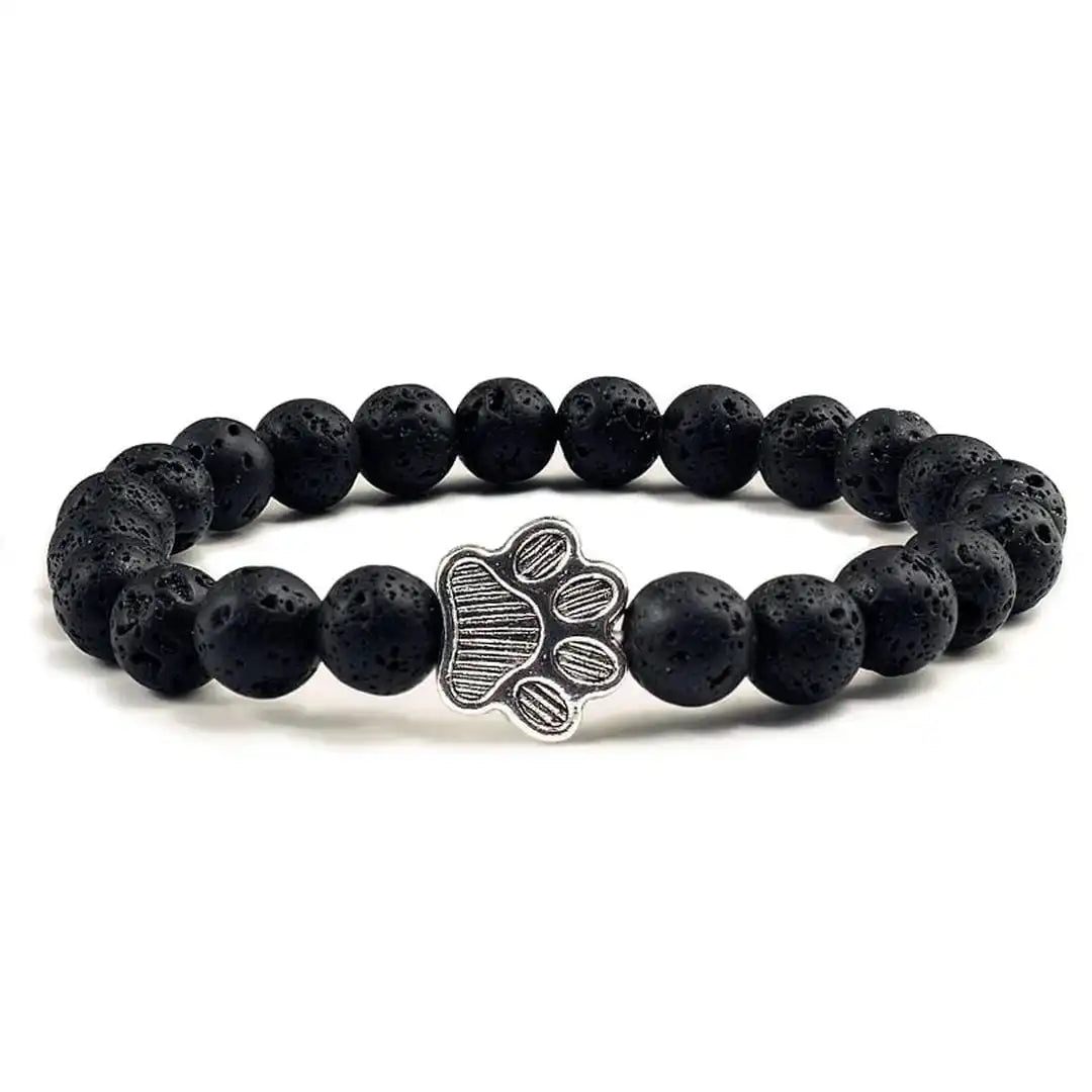 Perlen-Pfoten-Armband im Naturstein-Design