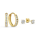 Dara Brillane Stein-Ohrringe-Set | Weißgold