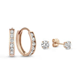Dara Brillane Stein-Ohrringe-Set | Weißgold