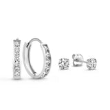 Dara Brillane Stein-Ohrringe-Set | Weißgold
